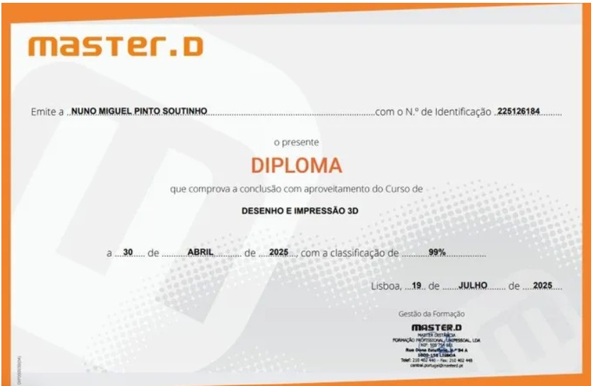 Diploma master.D — Desenho e Impressão 3D, Nuno Soutinho